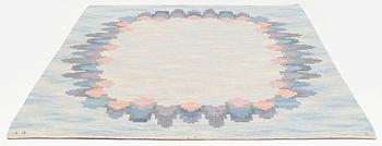 Judith Johansson, a carpet, 'Blomsterkrans', flat weave, approximately 273 x 208 cm, signed JJ E.