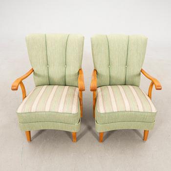 Armchairs a pair Swedish Modern 1950s.