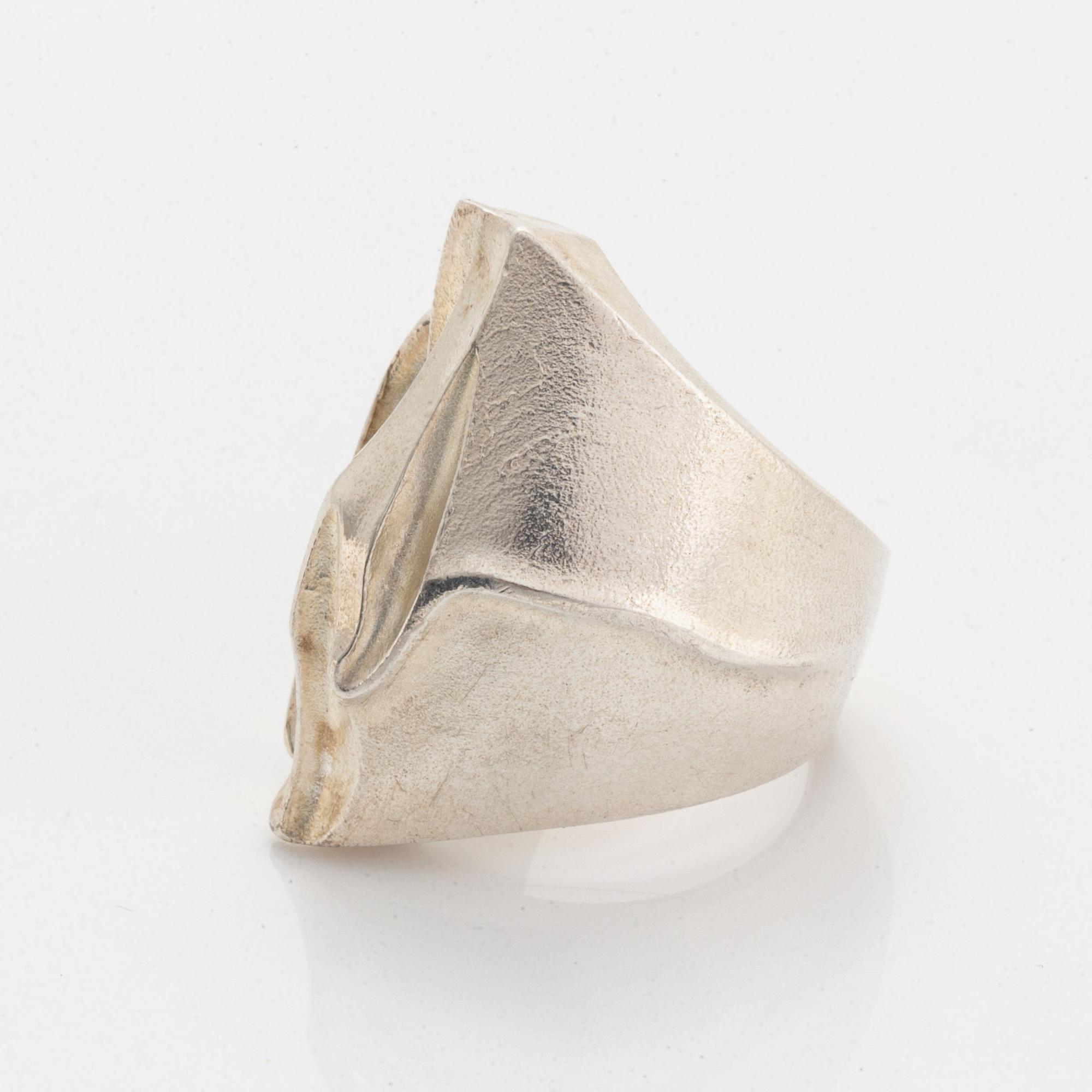 Björn Weckström, ring silver "Erosion", Lapponia.