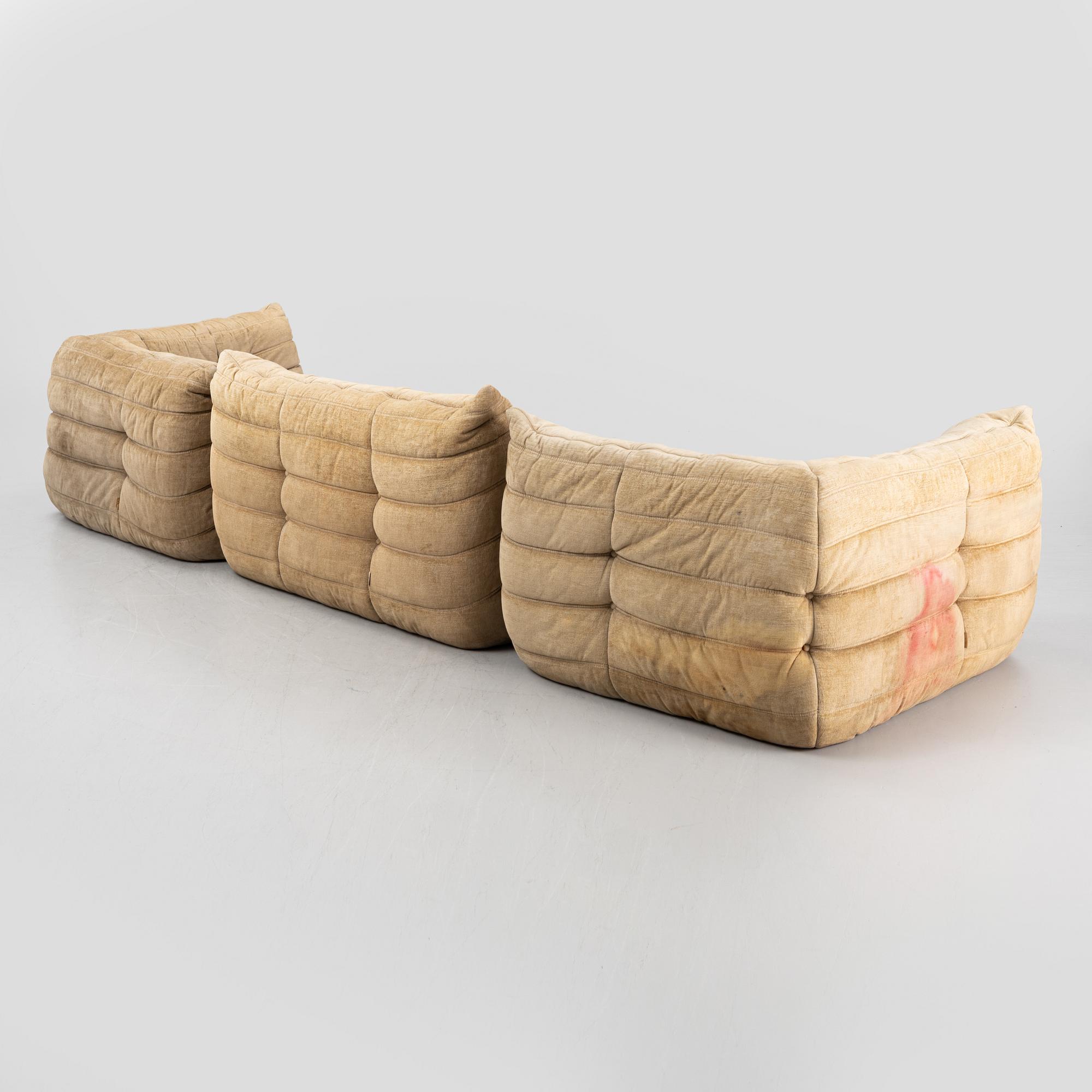 Michel Ducaroy, a 6-piece 'Togo' modular sofa, Ligne Roset, France.