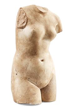 591. TORSO. Efter antiken. Aphrodite Anadyomene. Troligen 1800/1900-tal.