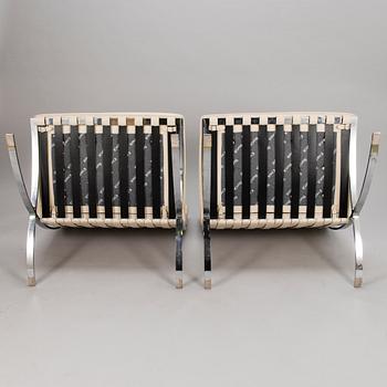 LUDWIG MIES VAN DER ROHE, a pair of 'Barcelona' easy chairs, Knoll Studio.