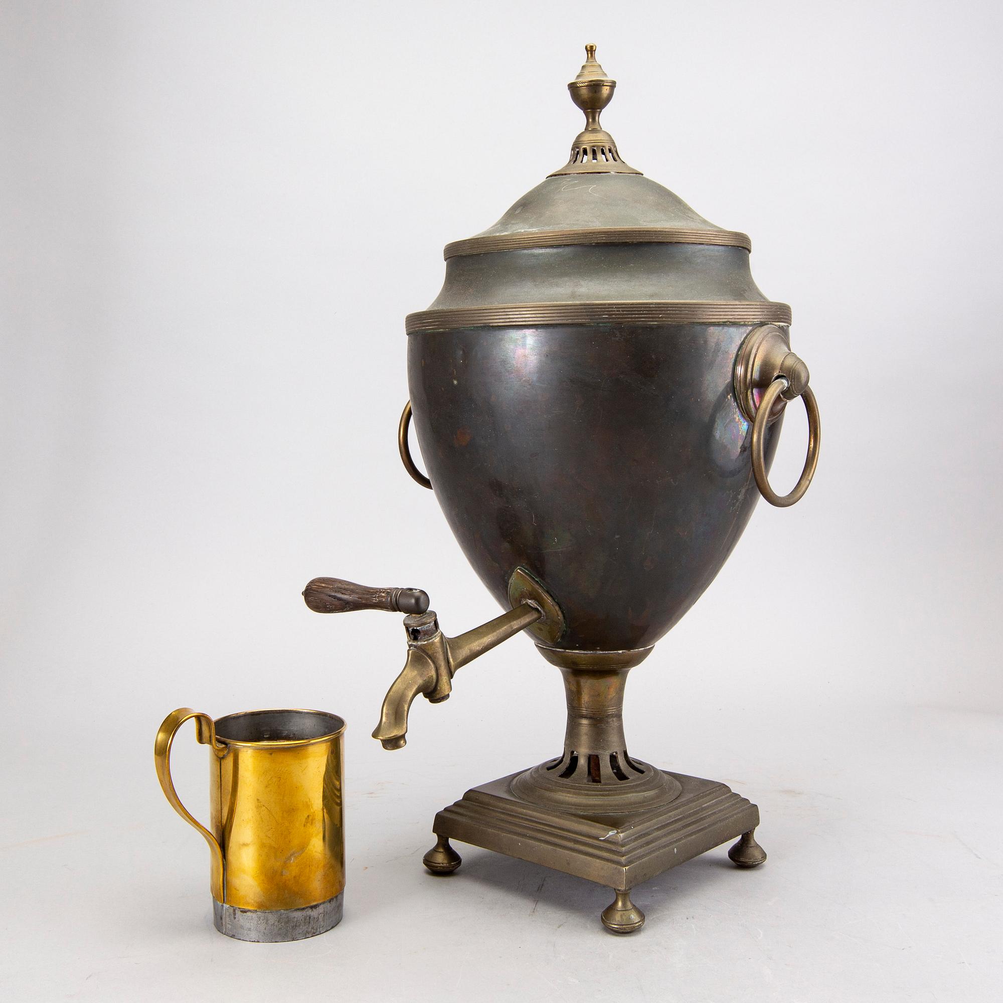 A 19th century copper samovar.