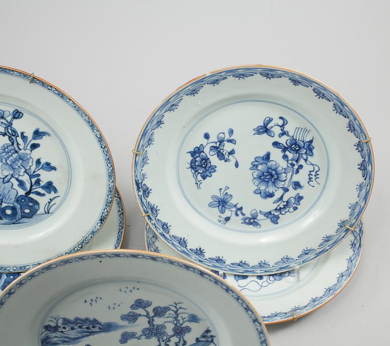 TALLRIKAR, 8 st, porslin, Kina, 1700-tal.