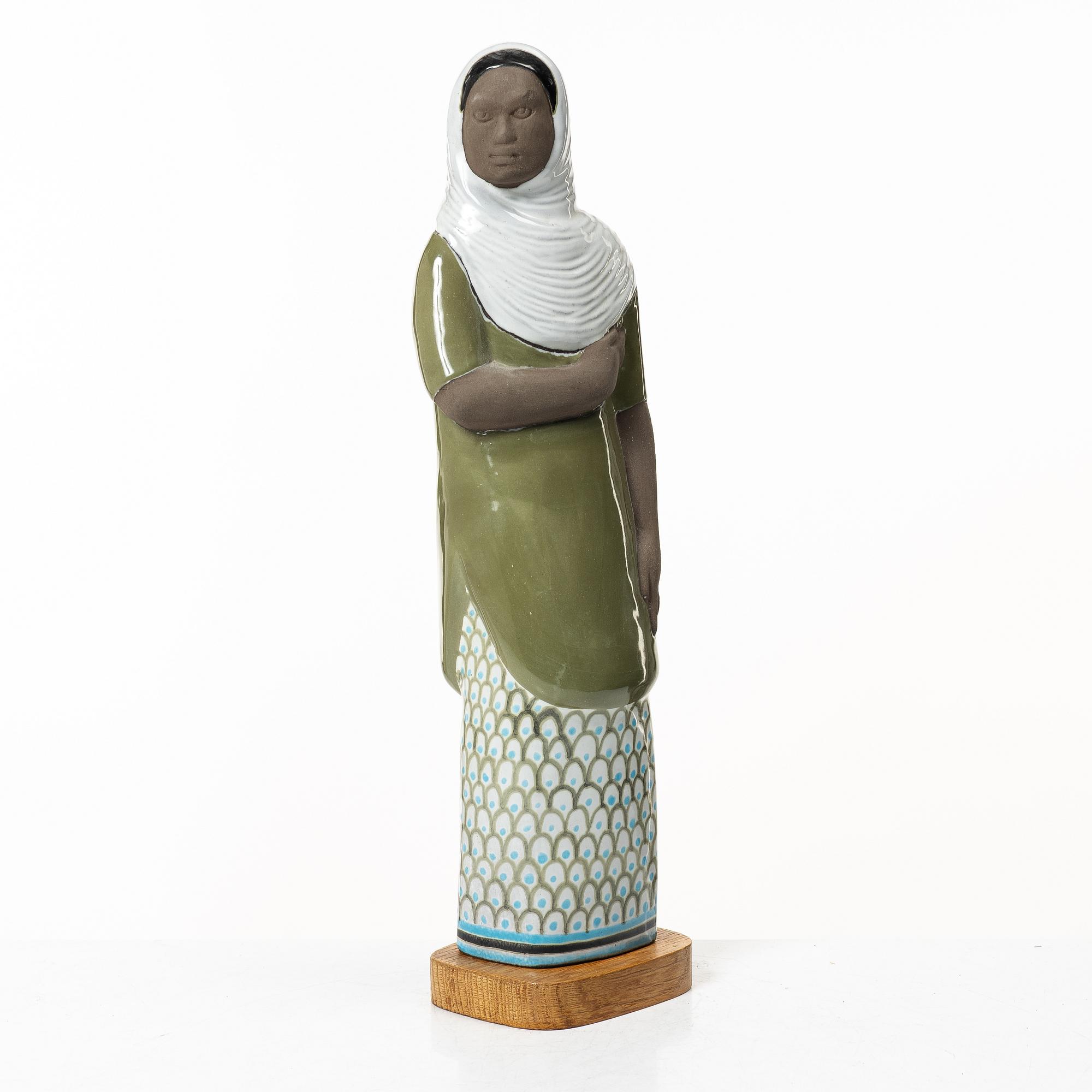 Mari Simmulson, a stoneware figurine, Upsala-ekeby, Sweden.