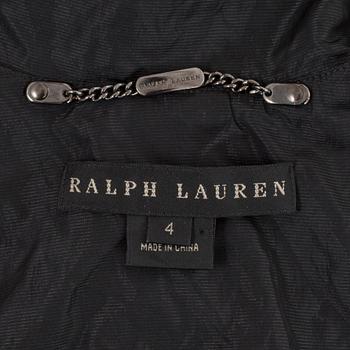 RALPH LAUREN, a black treanchcoat, US size 4.