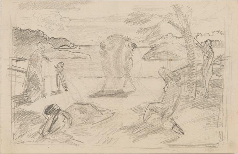 Santeri Salokivi, Sketches, 4 pcs, for the work 'The Song of the Sun' (1929).