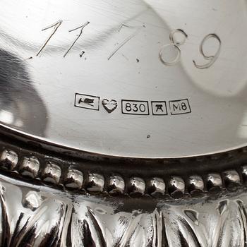 Three Finnish silver candlesticks, 1989-97.