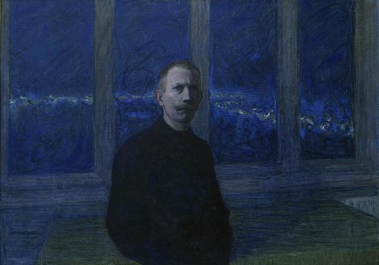 Georg Pauli, Kvällsinteriör med kvinnlig modell.