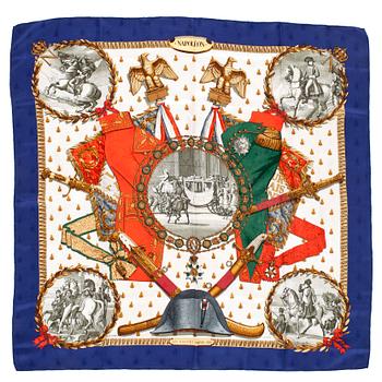 624. HERMÈS, silk scarf, "Napeléon".