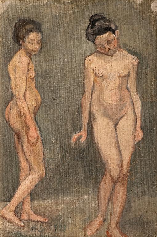 Hugo Simberg, STUDY OF A NAKED MODEL.