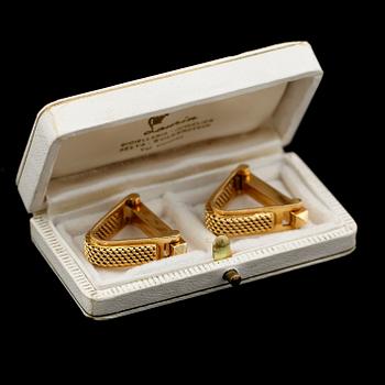 MANSCHETTKNAPPAR, 1 par, 18K guld. Total vikt ca 15 g.