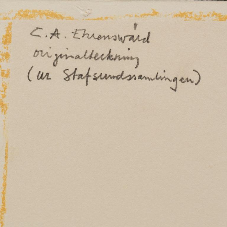 CARL AUGUST EHRENSVÄRD, osignerad tuschteckning.
