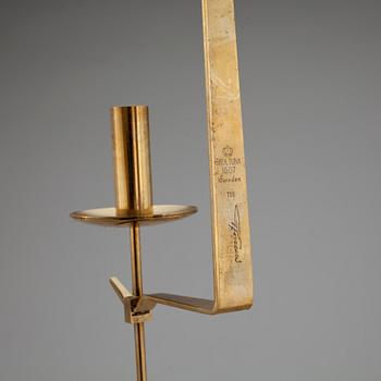 LJUSSTAKAR, 3 st, mässing, "Pendeln" Pierre Forsell, Skultuna, 1900-talets andra hälft.