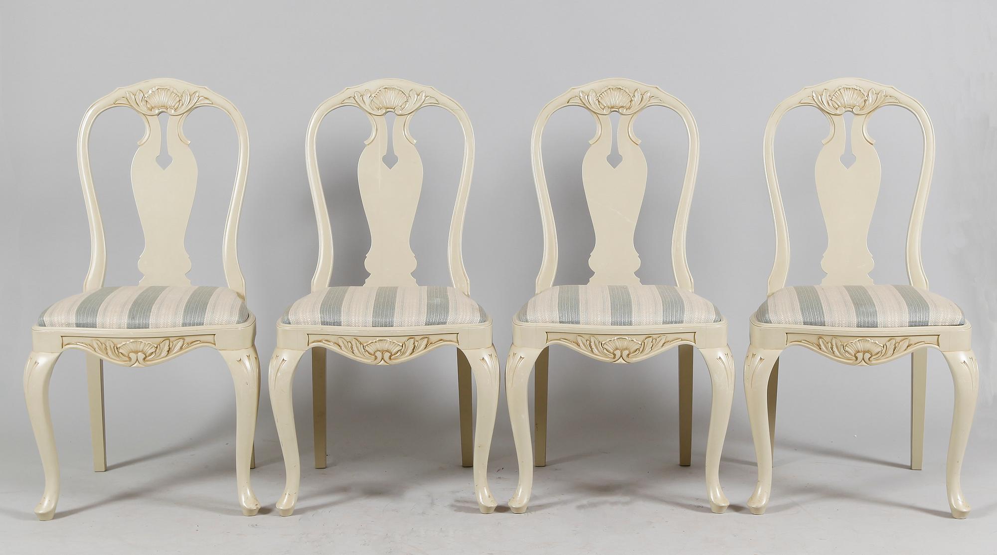 MATSALSMÖBEL, 5 delar, rokokostil, 1900-talets andra hälft.