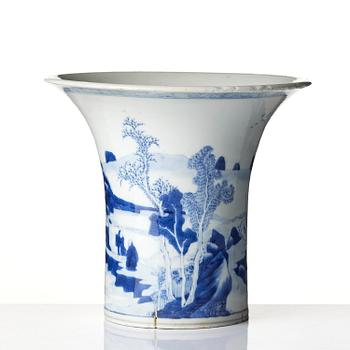 A blue and white porcelain fragment, Qing dynasty, Kangxi (1662-1722).
