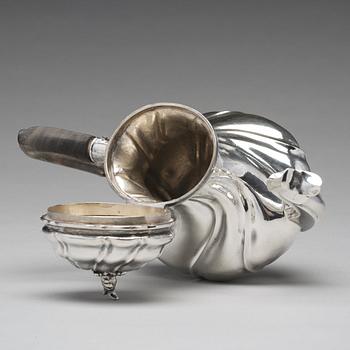 A Swedish 18th century silver tea-pot, mark of  Olof Gravander, Kristinehamn 1759.