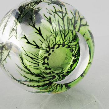 Edward Hald, a graal glass vase, Orrefors, Sweden, signed.