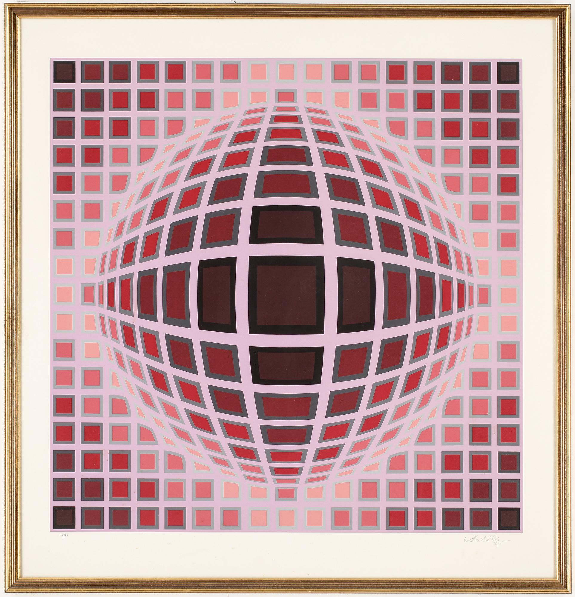 VICTOR VASARELY, färglitografi, signerad o numrerad 105/275.