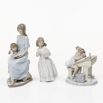Lladró, figurines, 6 pcs, including "Dog's best friend," "Bedtime story," and "Waiting for the bell," Spain.