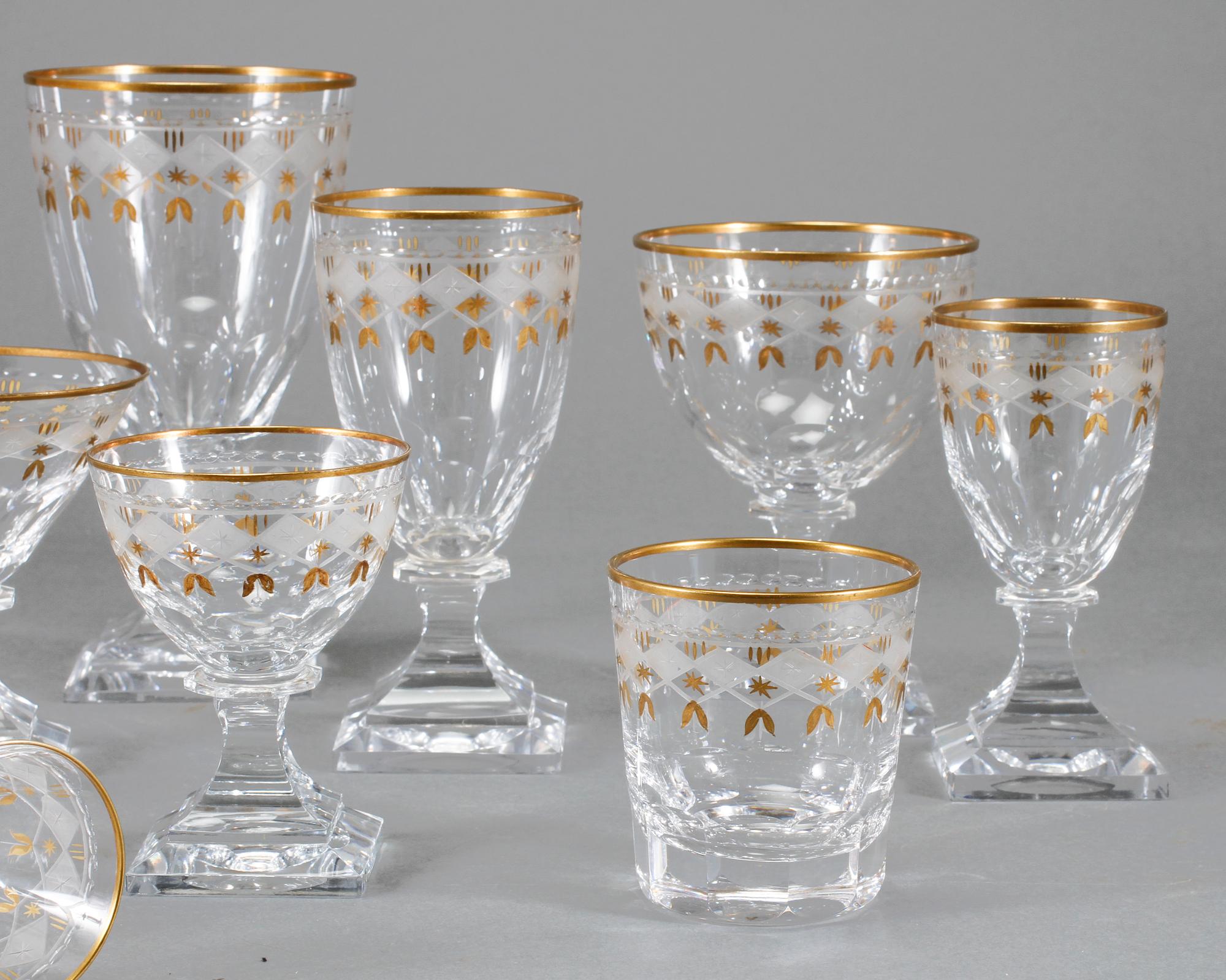 GLASSERVIS, 66 delar, "Odelberg Junior", Kosta, 1900-talets andra hälft.