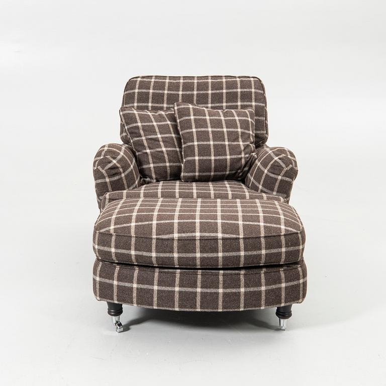 Armchair, “Howard”, with footstool, Englesson Design, modern manufacture.