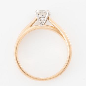 Ring 18K gold set with a round brilliant-cut diamond, by Or Du Monde Paris.