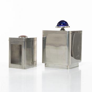 Firma Svenskt Tenn, a set of two pewter jars with lids, Stockholm, 1953 and 2013.