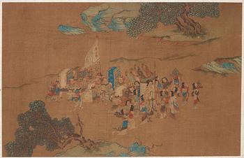 Album med målningar föreställande Envoyéer som kommer med gåvor, 职贡图 (Zhigong tu), troligen 1600-tal, efter äldre mästa.