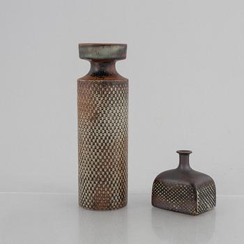 Stig Lindberg, two stoneware vases, Gustavsberg Studio, 1960s.