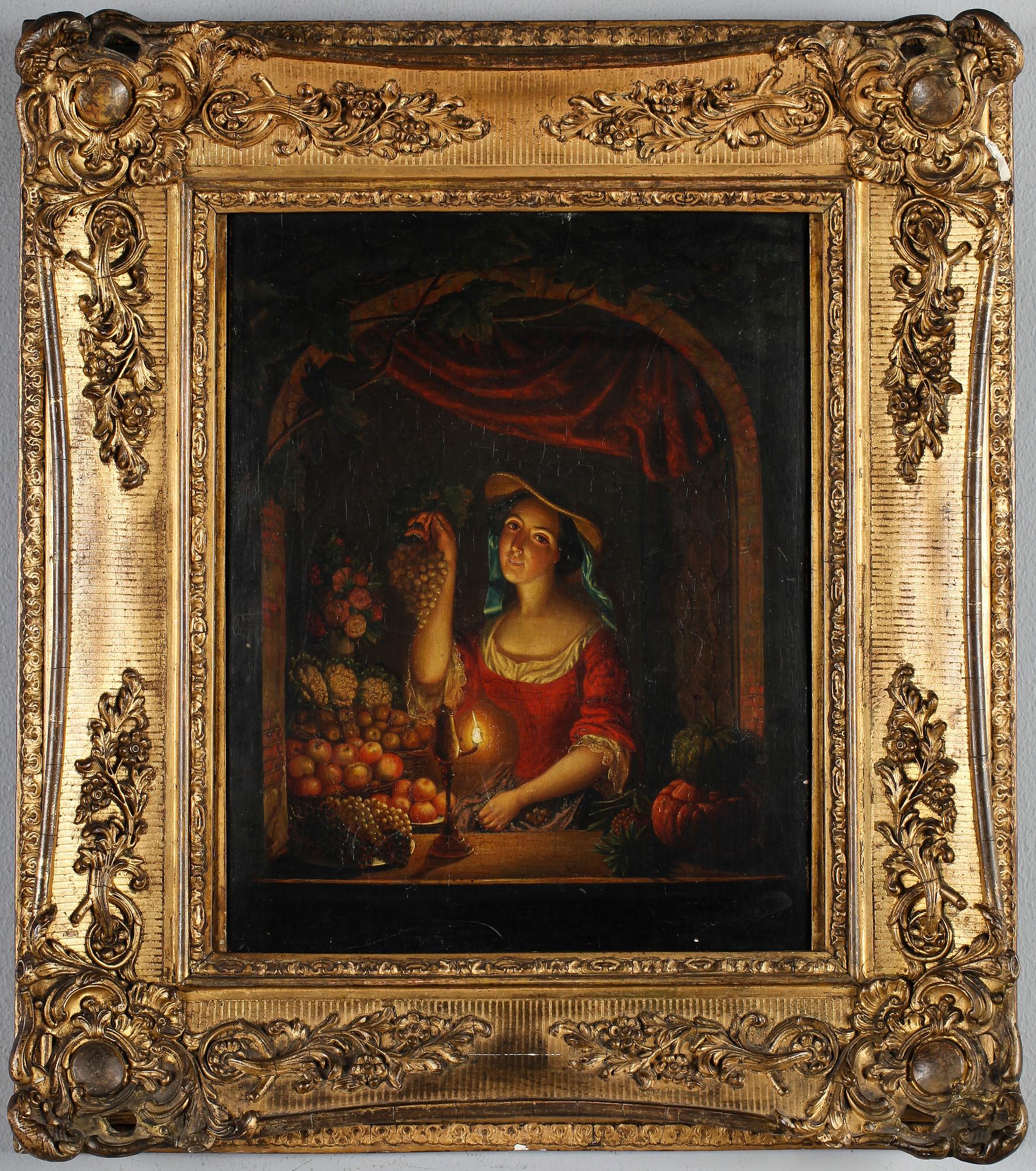 OIDENTIFIERAD KONSTNÄR, olja på pannå, ej signerad, 1800-tal.