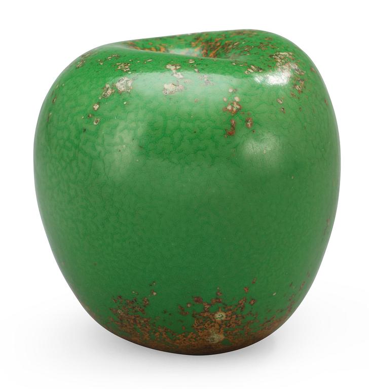 A Hans Hedberg faience apple, Biot, France.