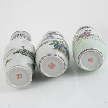 Eleven porcelain vases, China, second half of the 20th century.