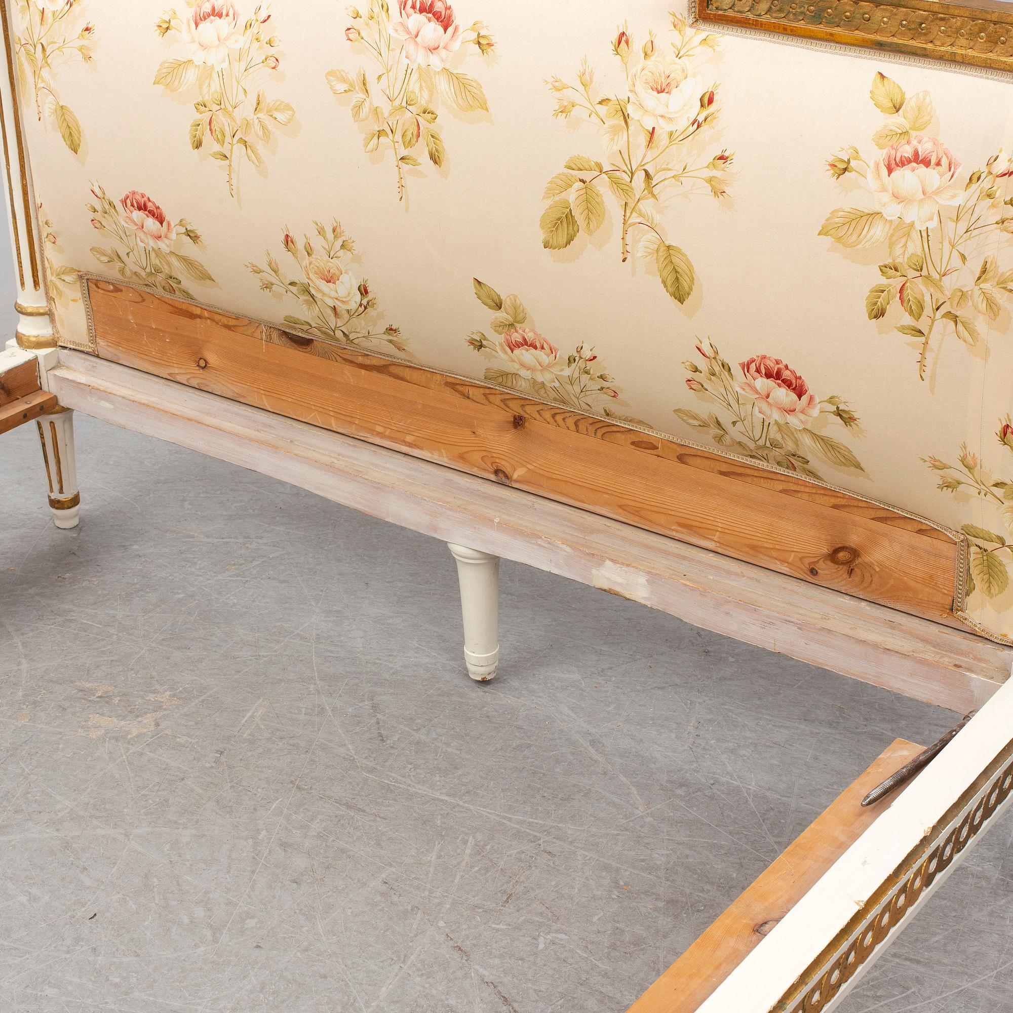 A Gustavian bed, late 18th century.