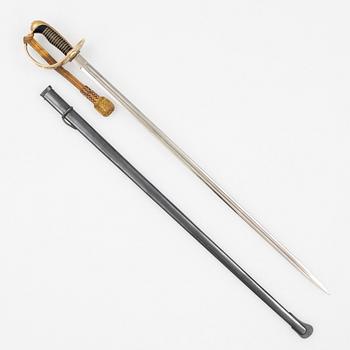 A Swedish cavalry officer's sword, 1893 pattern, with scabbard.