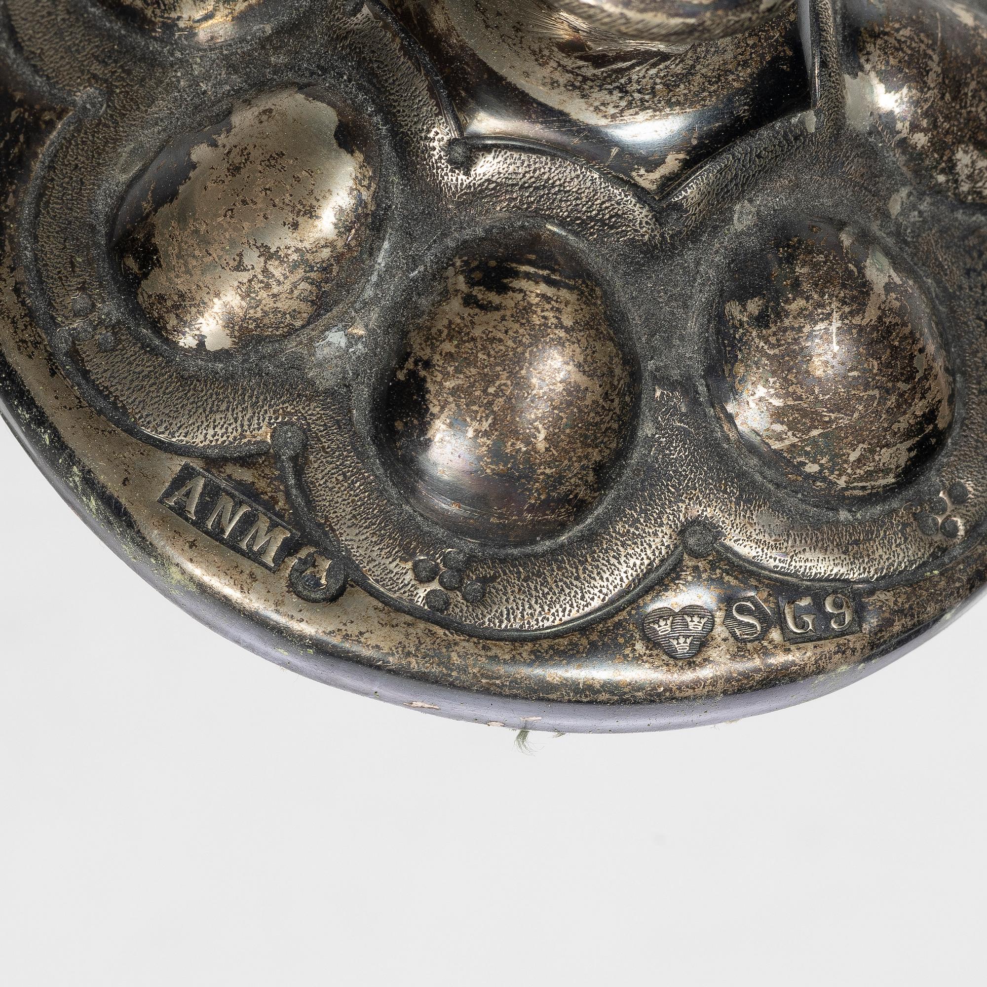 Four pairs och Swedish silver candlesticks, 19th-20th century.