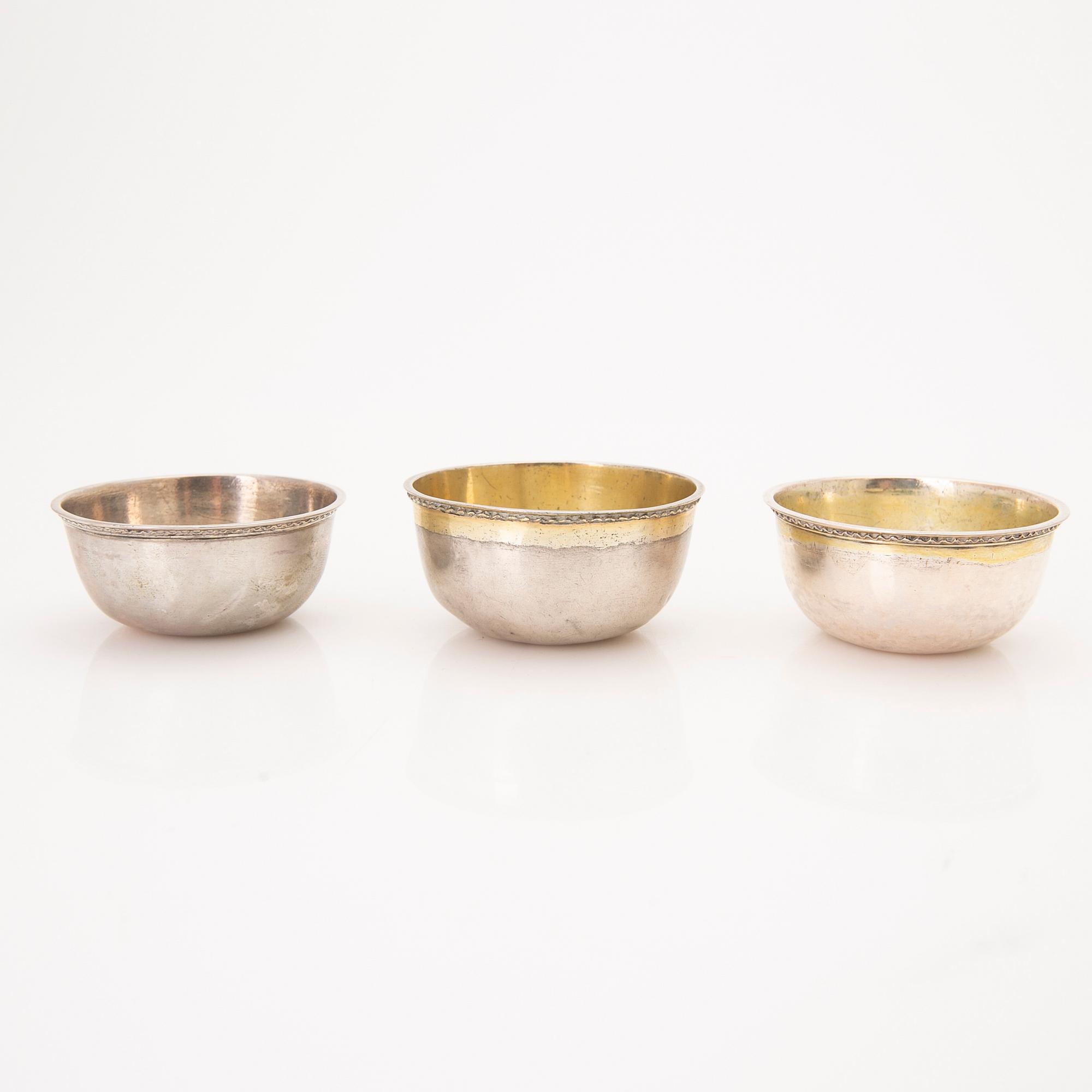 Tumblers, 3, silver, Conrad Gadd (active 1725–1750), Kristianstad.