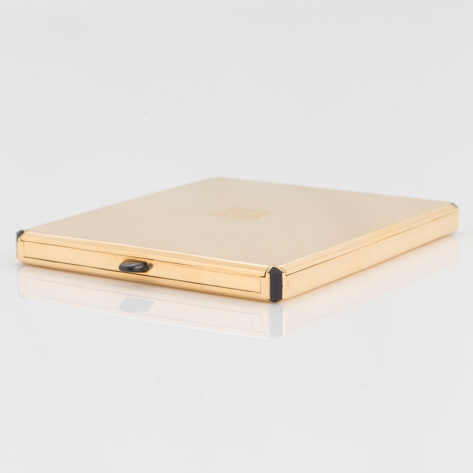 Cigarettetui Cartier 18K guld med safirer.