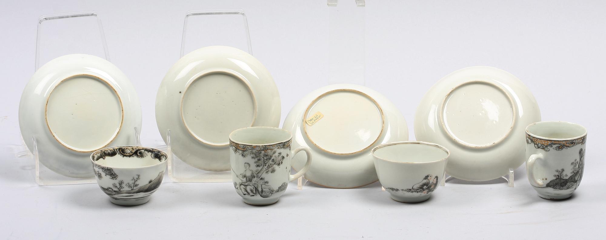 KOPPAR och FAT, 4 st porslin, Kina 1700/1800-tal.