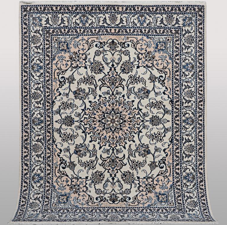 Rug, Nain, part silk, ca. 200 x 154 cm.