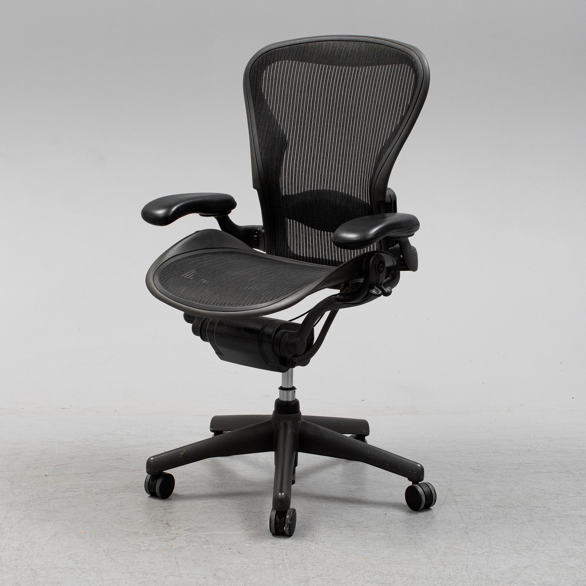 A 'Aeron' office chair by Herman Miller.