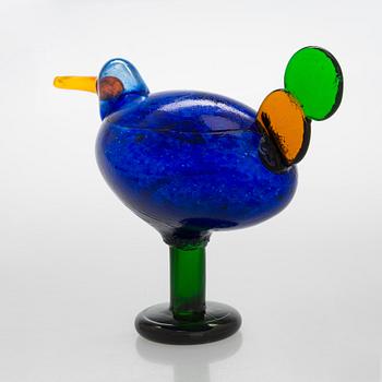 Oiva Toikka, Glass bird, "Kiikkuri" signed Oiva Toikka Nuutajärvi Notsjö.