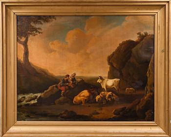 TUNTEMATON TAITEILIJA, öljy kankaalle, epäselvä signeeraus, 1800-luvun puoliväli.