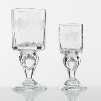 Reijmyre Glasbruk, glass service in model "Antik" (45 pieces).