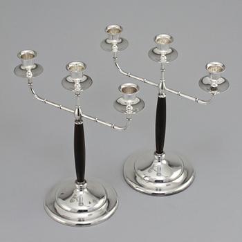 KANDELABRAR, ett par, art deco, 1930/1940-tal.