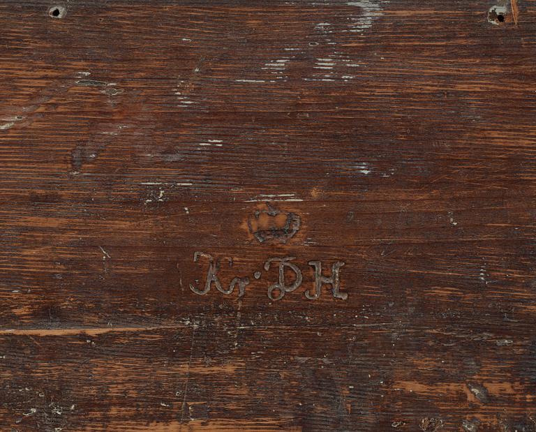 A Royal late Baroque mid 18th century commode with the monogram of Queen Lovisa Ulrika.