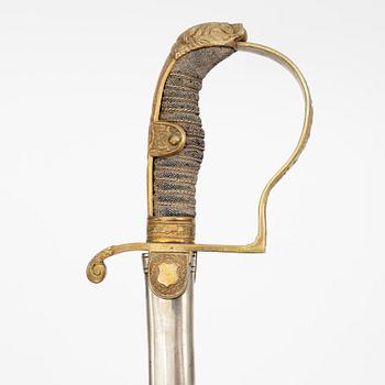 Sabel, tysk, för officer, 1800-talets slut, med balja.