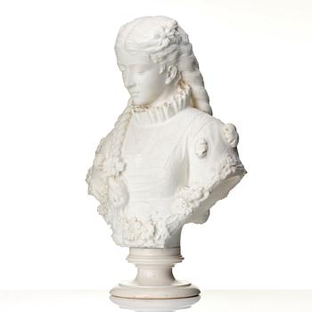 Italian school 19th Century. Renaissance lady with braids.