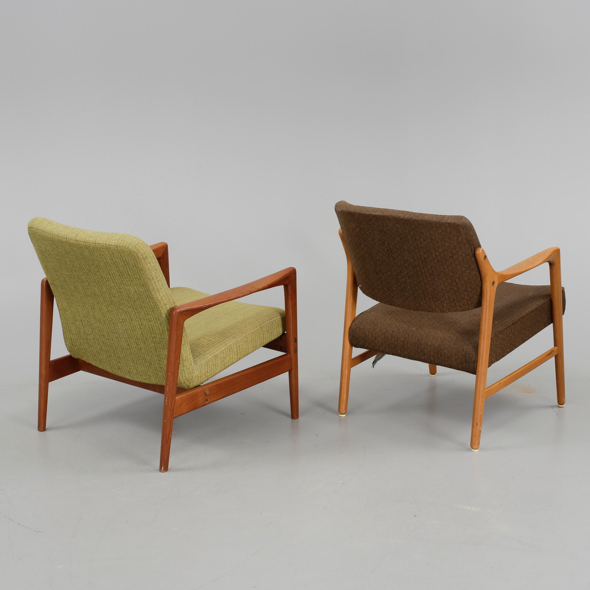 FÅTÖLJER, 2 st, Bröderna Andersson samt Dux, 1960-tal.