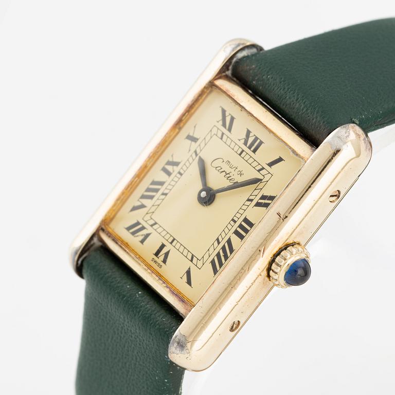 must de Cartier, Tank, wristwatch, 20.5 x 20 (28) mm.